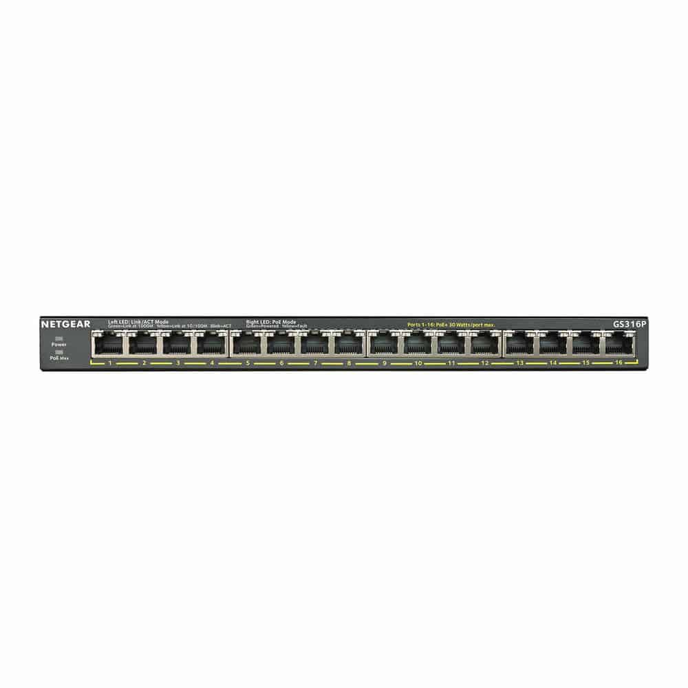 (image for) NETGEAR GS316P 16-Port Gigabit PoE+ Network Switch